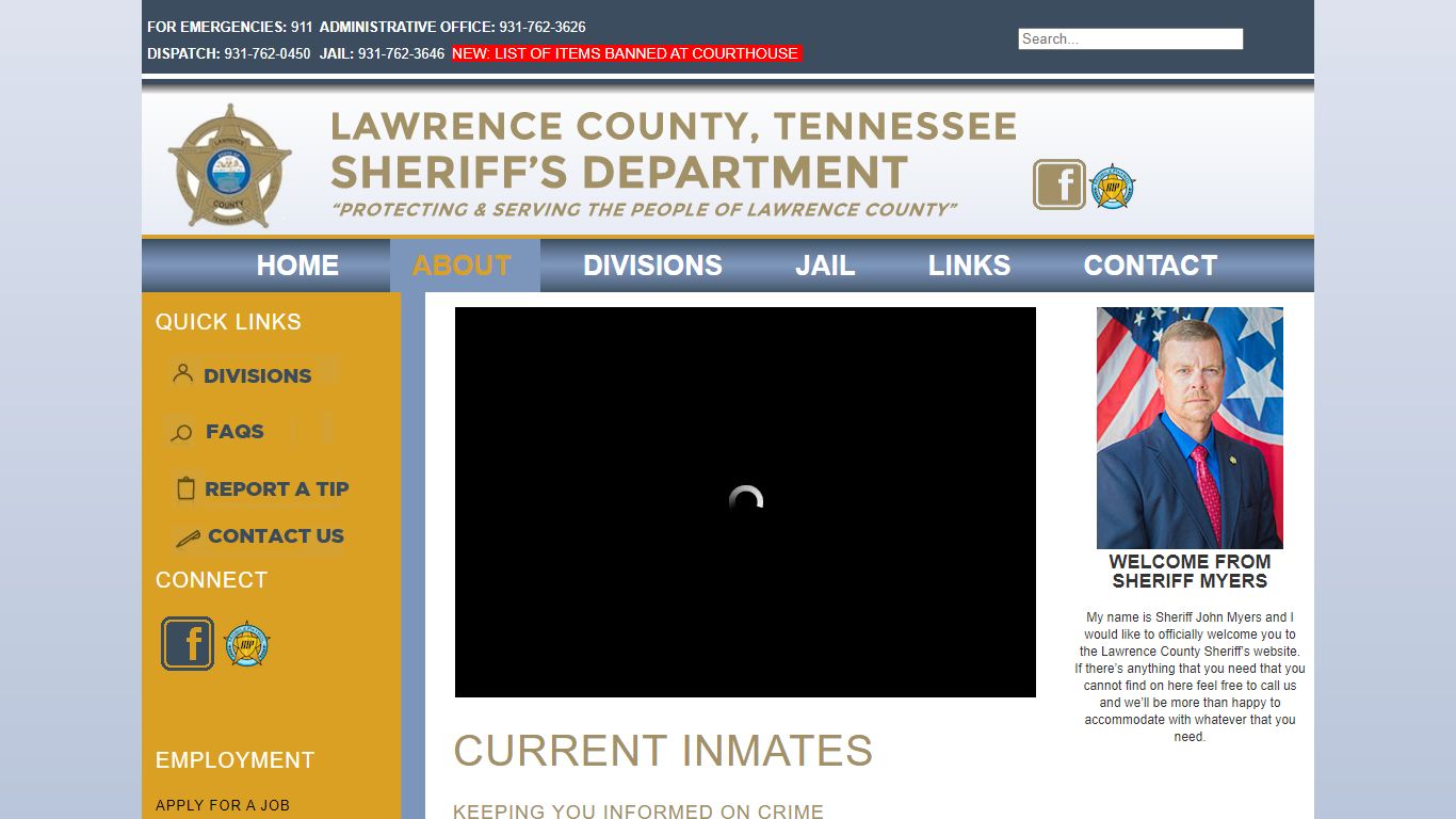 Lawrence County, Tennessee Sheriff's Department - Current Inmates
