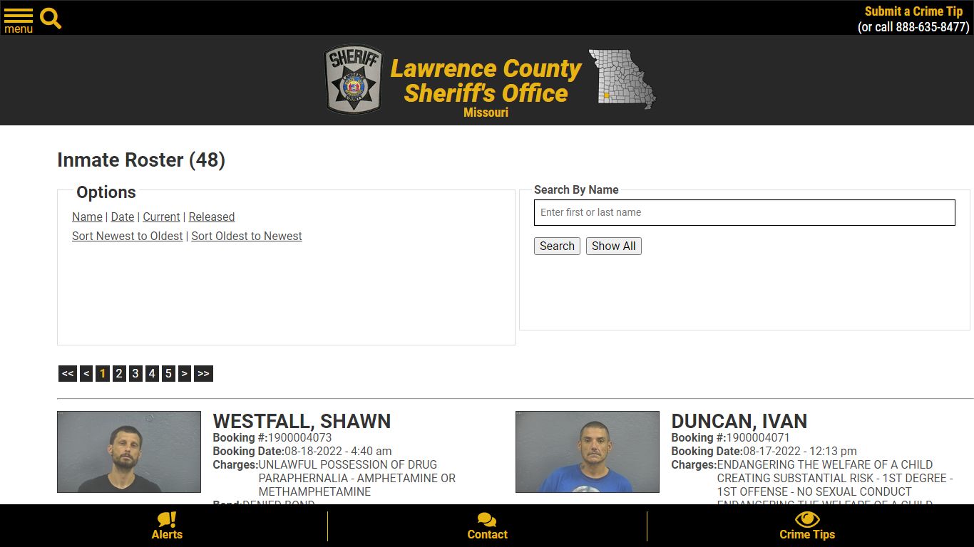 Inmate Roster - Current Inmates Booking Date Descending - Lawrence ...